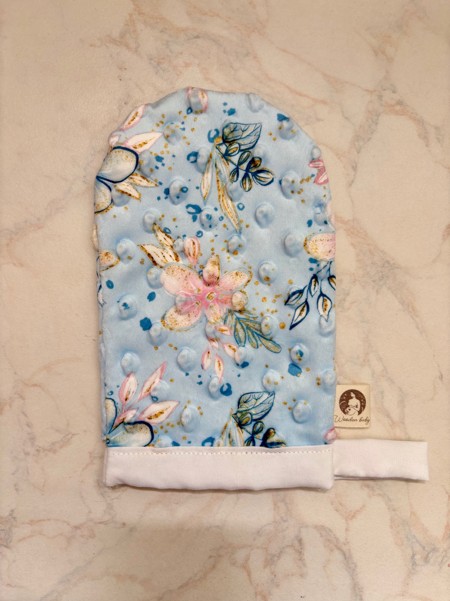 Gant démaquillant fleuri