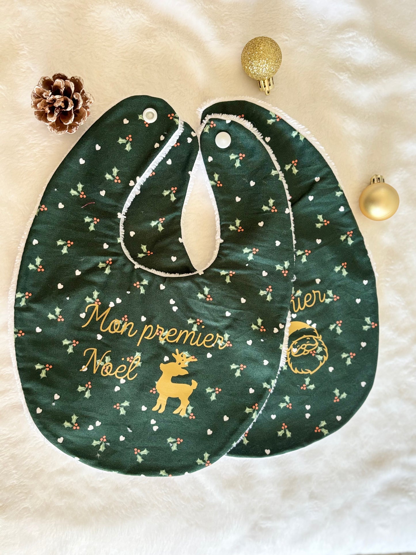 Bavoirs premier Noël vert